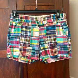 J. Crew City Fit Shorts. Size 4. GUC. Madras plaid